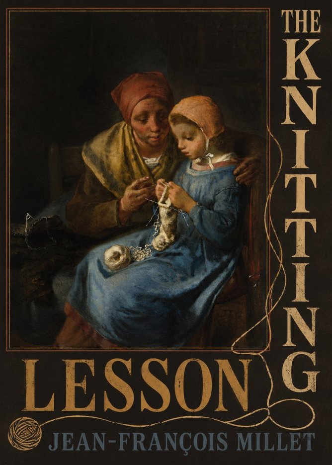 Jean-François Millet The Knitting Lesson I No6 - Plakát