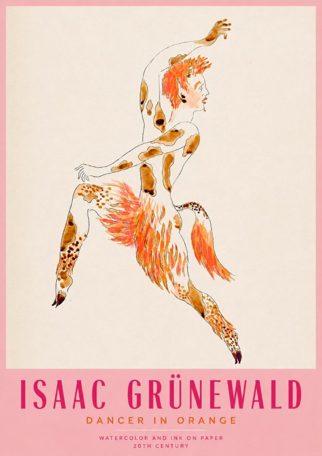 Isaac Grünewald Dancer in Orange No3 - Plakát
