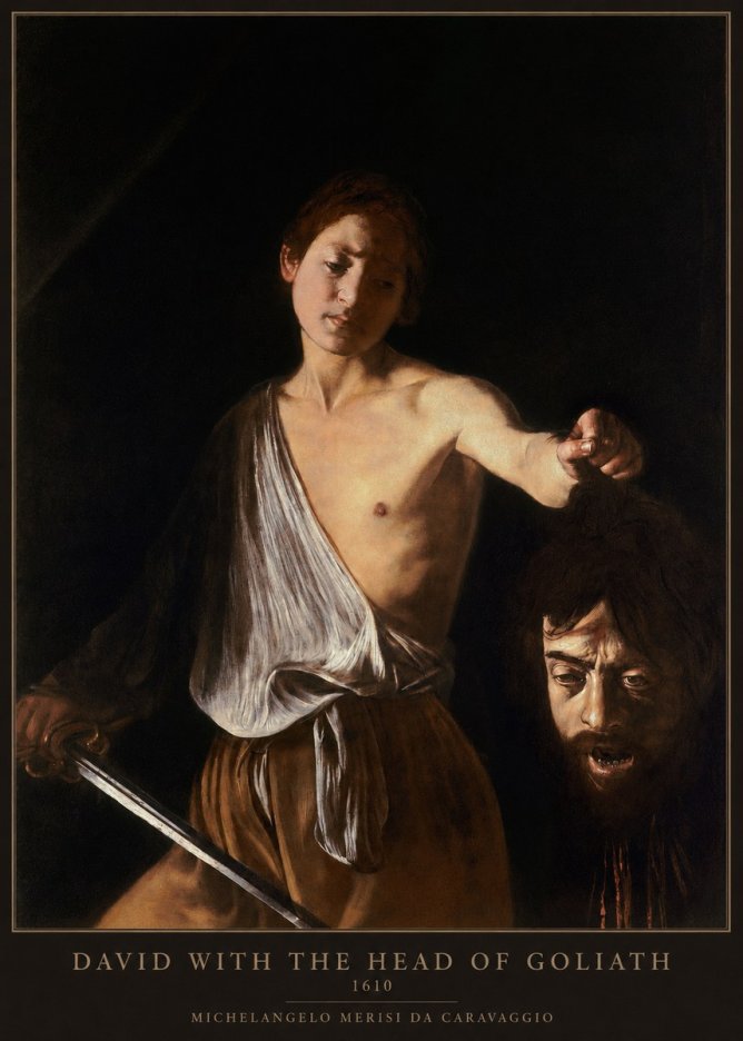 Michelangelo Merisi da Caravaggio David with the Head of Goliath III No6 - Plakát