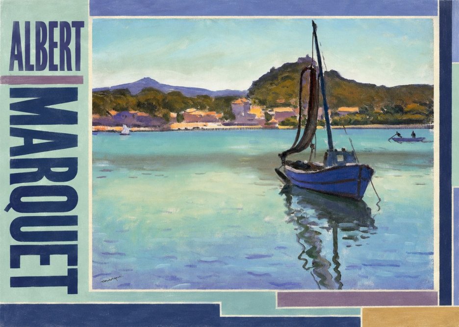 Albert Marquet Blue Boat in the Harbor No2 - Plakát