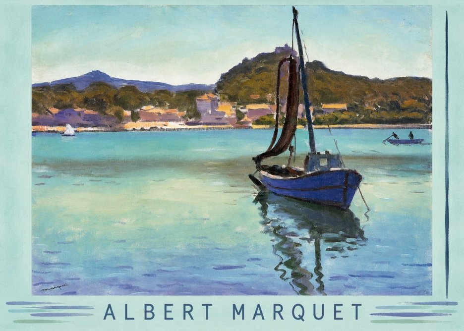 Albert Marquet Blue Boat in the Harbor No3 - Plakát