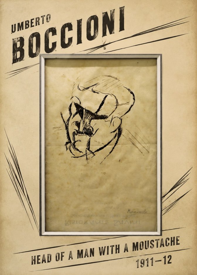 Umberto Boccioni Head of a Man with a Moustache No1 - Plakát