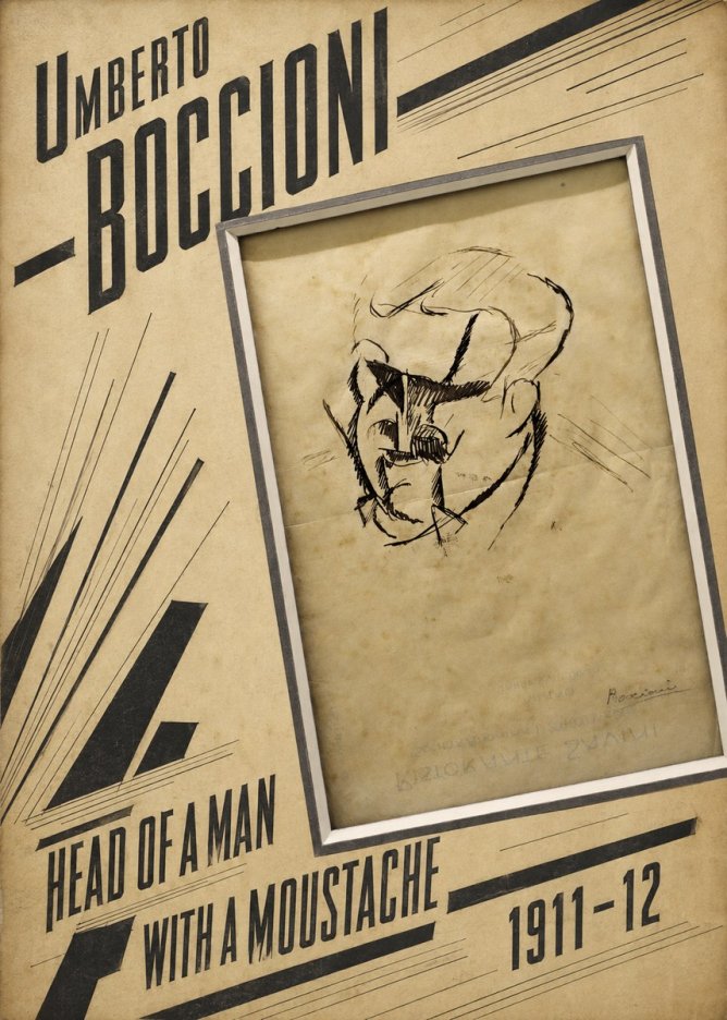 Umberto Boccioni Head of a Man with a Moustache No2 - Plakát