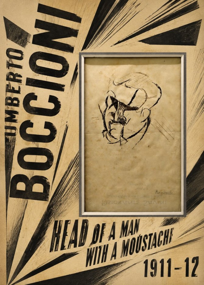 Umberto Boccioni Head of a Man with a Moustache No5 - Plakát