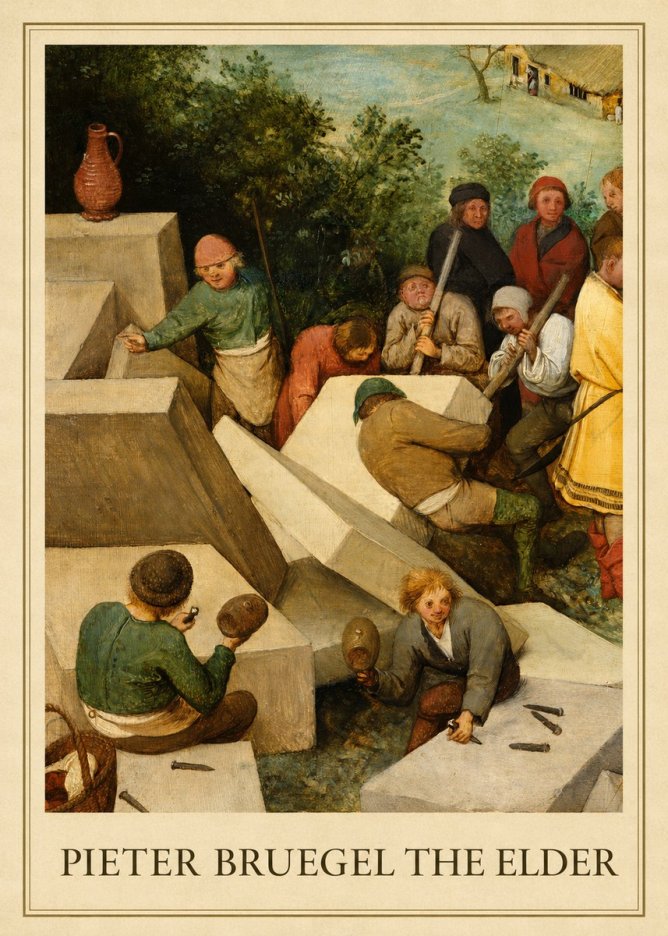 Pieter Bruegel The Tower of Babel V No1 - Plakát