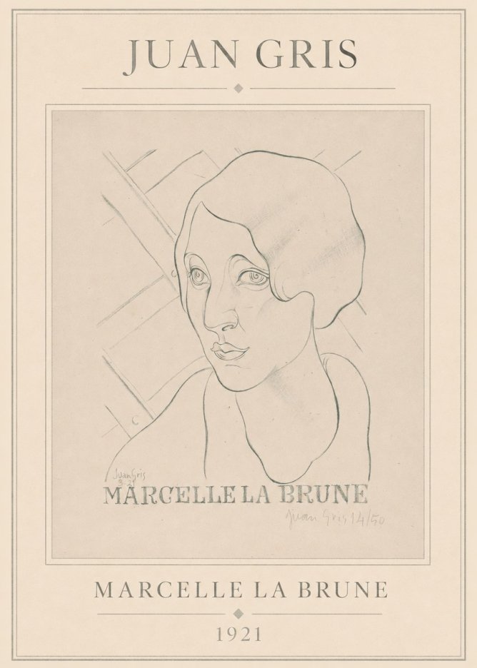 Juan Gris Marcelle La Brune II No1 - Plakát