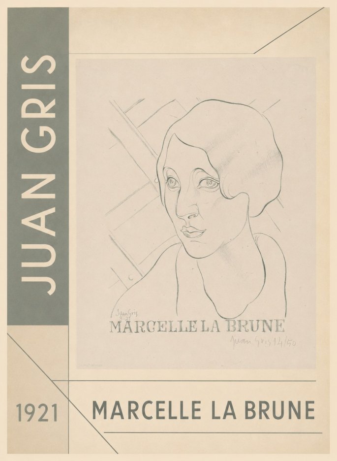 Juan Gris Marcelle La Brune II No2 - Plakát
