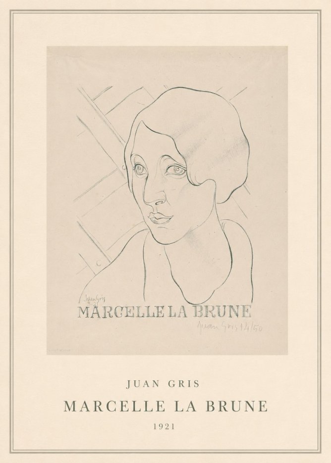 Juan Gris Marcelle La Brune II No5 - Plakát