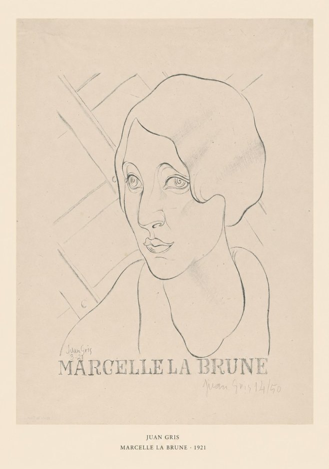 Juan Gris Marcelle La Brune II No6 - Plakát