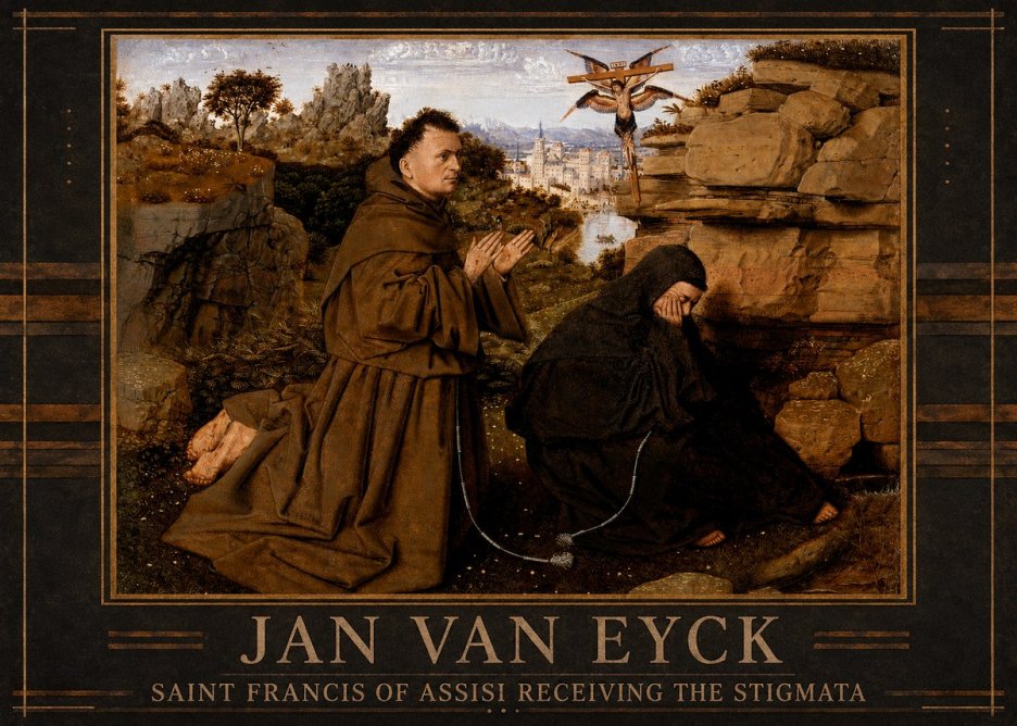 Jan van Eyck Saint Francis of Assisi Receiving the Stigmata No4 - Plakát