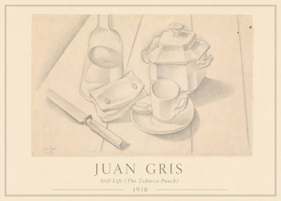 Juan Gris Still Life (the Tobacco Pouch) No3 - Plakát