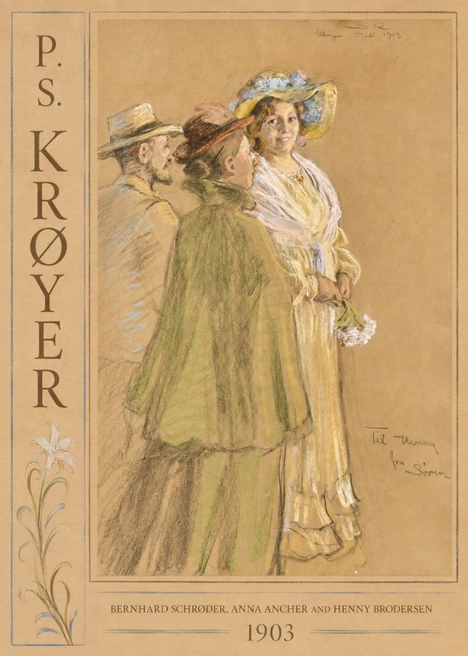 P.S. Krøyer Bernhard Schrøder, Anna Ancher and Henny Brodersen No2 - Plakát