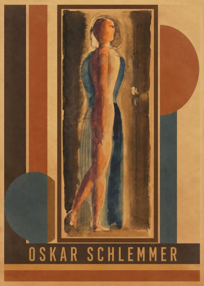 Oskar Schlemmer Figure Study No3 - Plakát