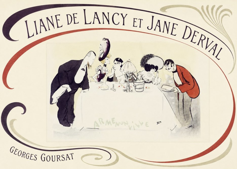 Georges Goursat Liane De Lancy Et Jane Derval No5 - Plakát