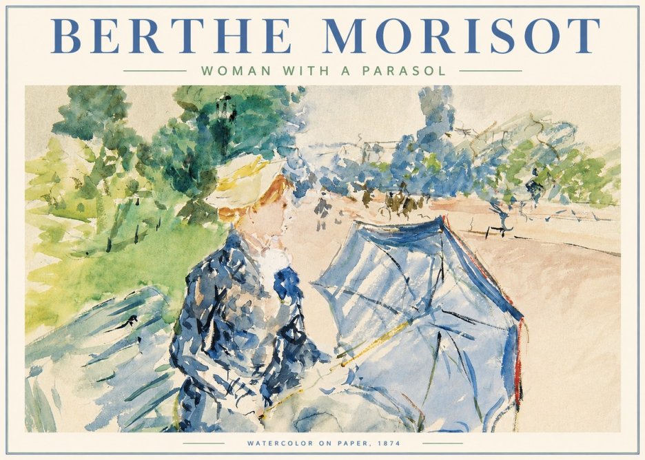 Berthe Morisot Woman with a Parasol No3 - Plakát