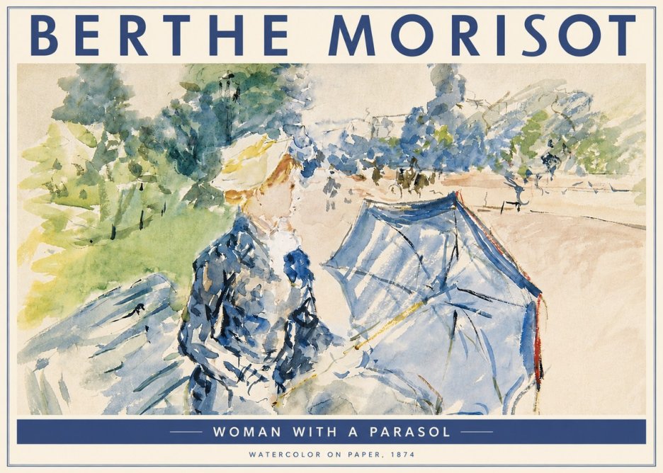 Berthe Morisot Woman with a Parasol No4 - Plakát