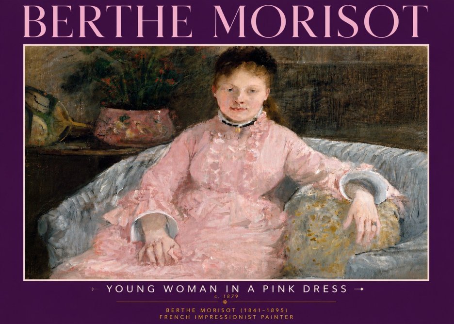 Berthe Morisot Young Woman in a Pink Dress I No6 - Plakát
