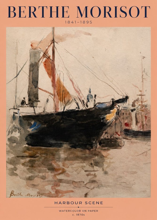 Berthe Morisot Harbour Scene No2 - Plakát