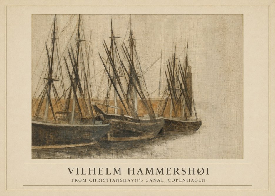 Vilhelm Hammershøi From Christianshavn's Canal, Copenhagen No1 - Plakát