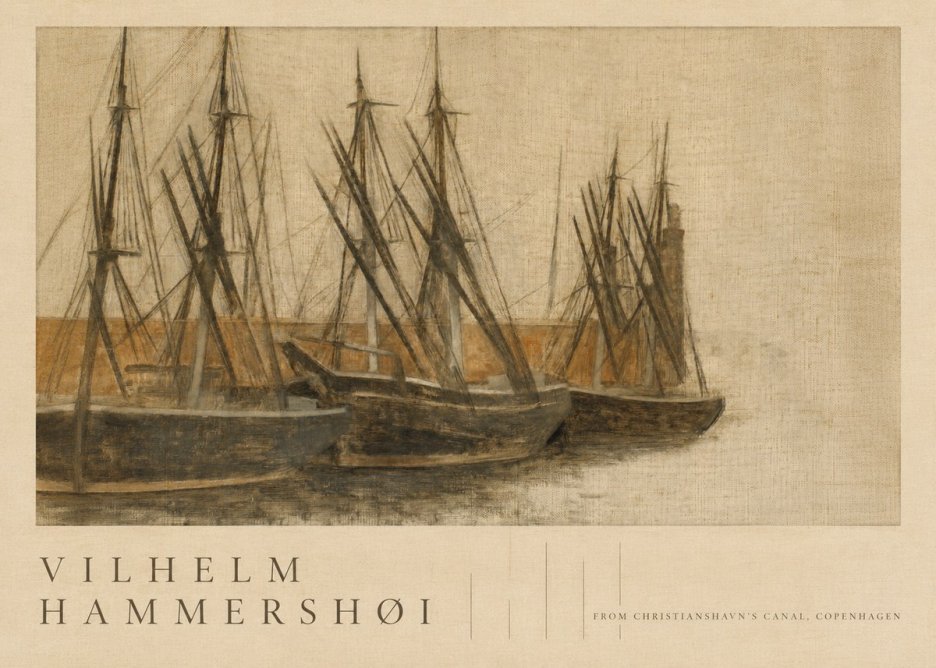 Vilhelm Hammershøi From Christianshavn's Canal, Copenhagen No5 - Plakát
