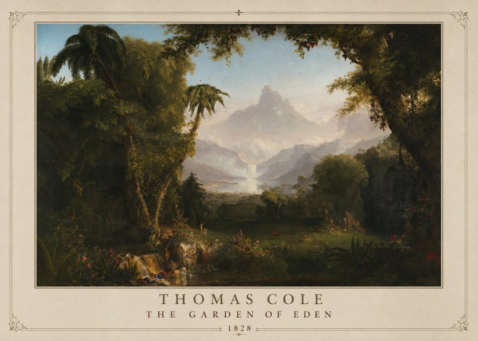 Thomas Cole The Garden of Eden I No1 - Plakát