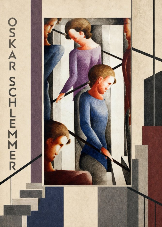 Oskar Schlemmer Staircase Figures I No3 - Plakát