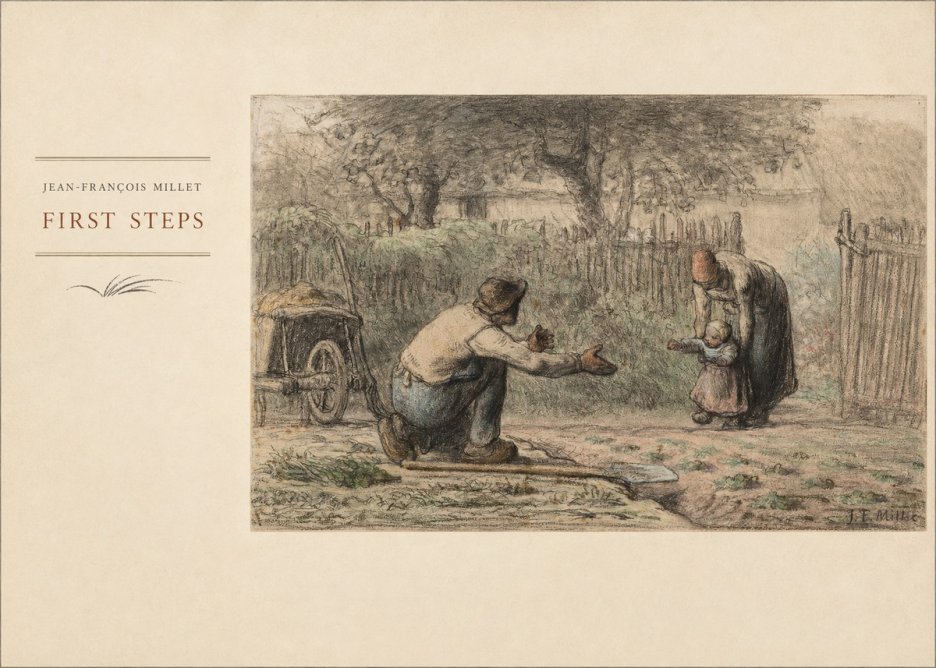 Jean-François Millet First Steps No4 - Plakát