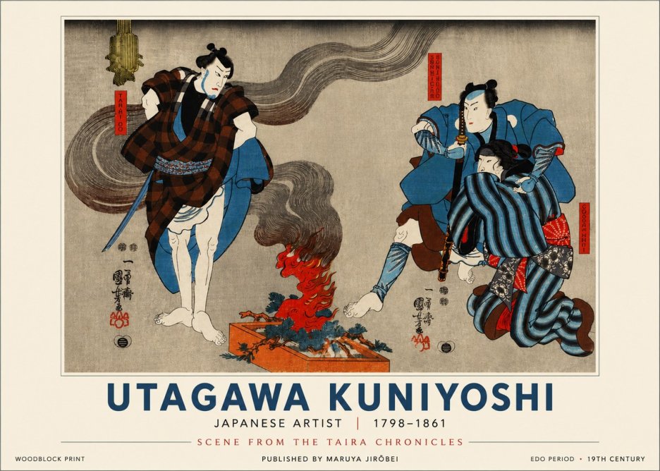 Utagawa Kuniyoshi Scene from the Taira Chronicles No3 - Plakát