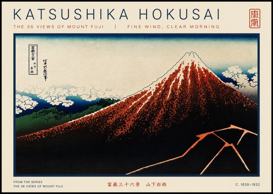 Katsushika Hokusai Fine Wind, Clear Morning No5 - Plakát