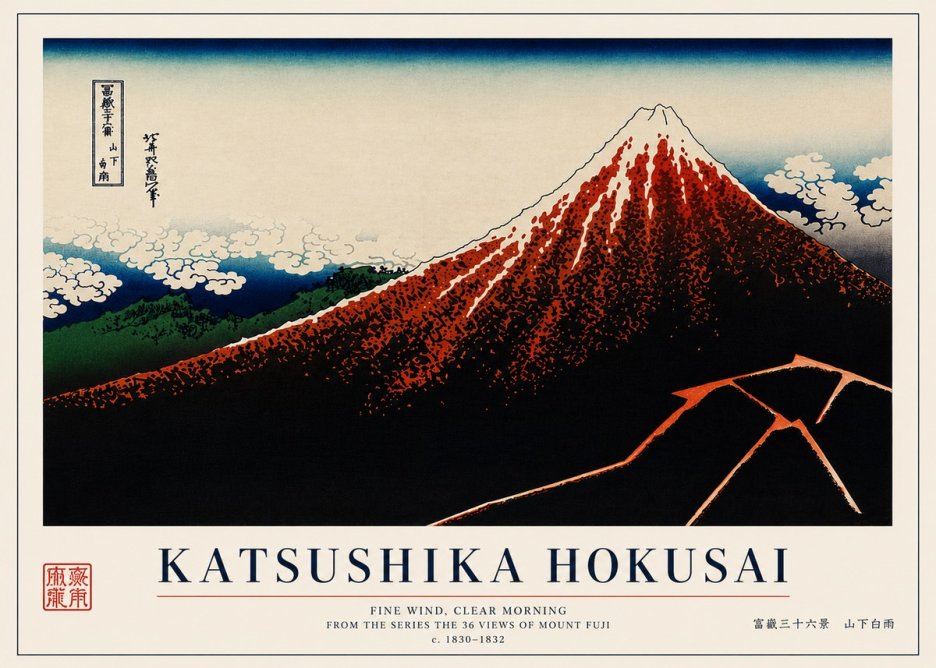 Katsushika Hokusai Fine Wind, Clear Morning No7 - Plakát