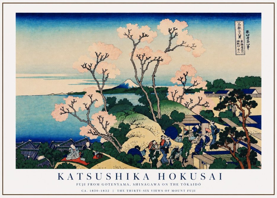 Katsushika Hokusai Fuji from Gotenyama, Shinagawa on the Tōkaidō No3 - Plakát