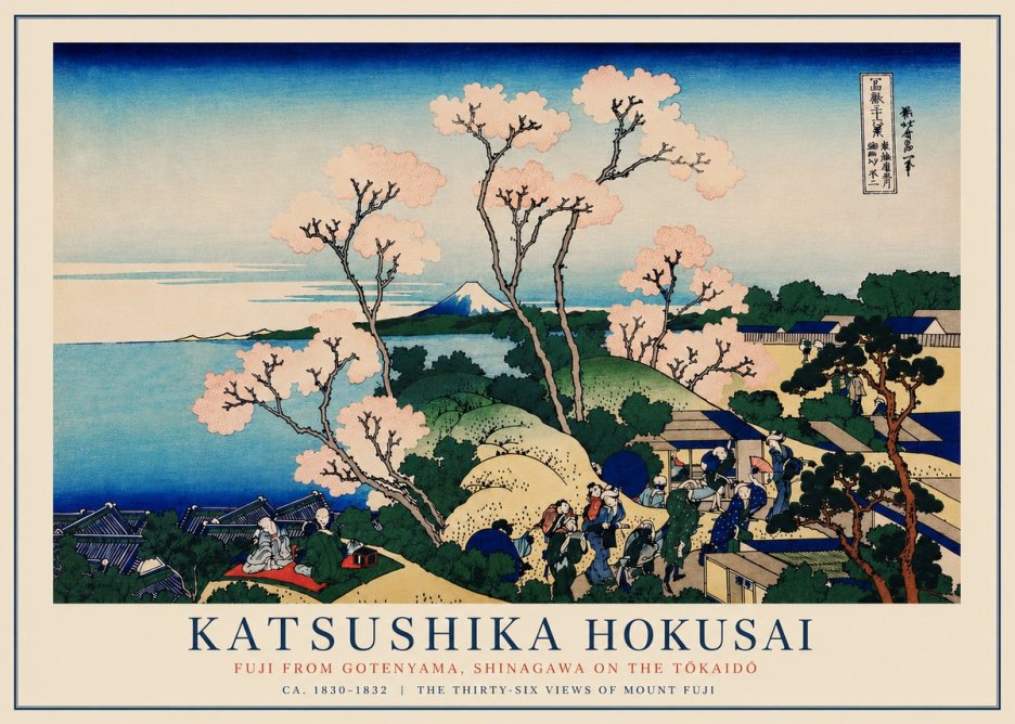 Katsushika Hokusai Fuji from Gotenyama, Shinagawa on the Tōkaidō No5 - Plakát