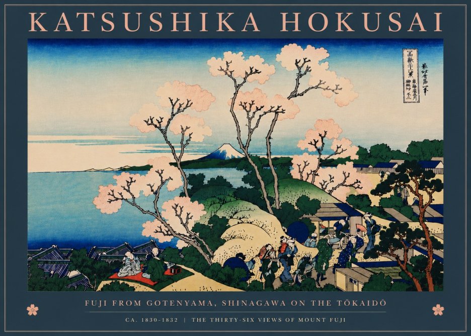 Katsushika Hokusai Fuji from Gotenyama, Shinagawa on the Tōkaidō No7 - Plakát