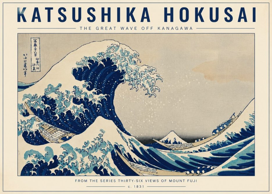 Katsushika Hokusai The Great Wave off Kanagawa I No5 - Plakát