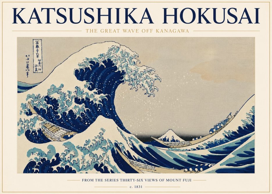 Katsushika Hokusai The Great Wave off Kanagawa I No7 - Plakát