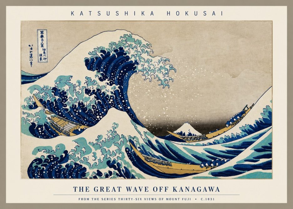 Katsushika Hokusai The Great Wave off Kanagawa II No3 - Plakát
