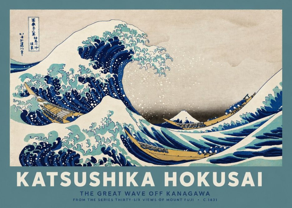 Katsushika Hokusai The Great Wave off Kanagawa II No4 - Plakát