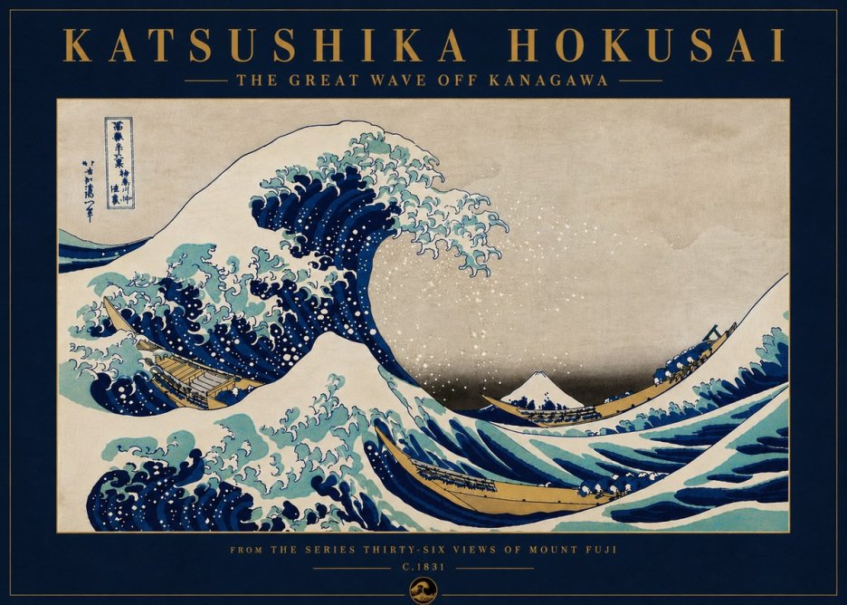 Katsushika Hokusai The Great Wave off Kanagawa II No8 - Plakát