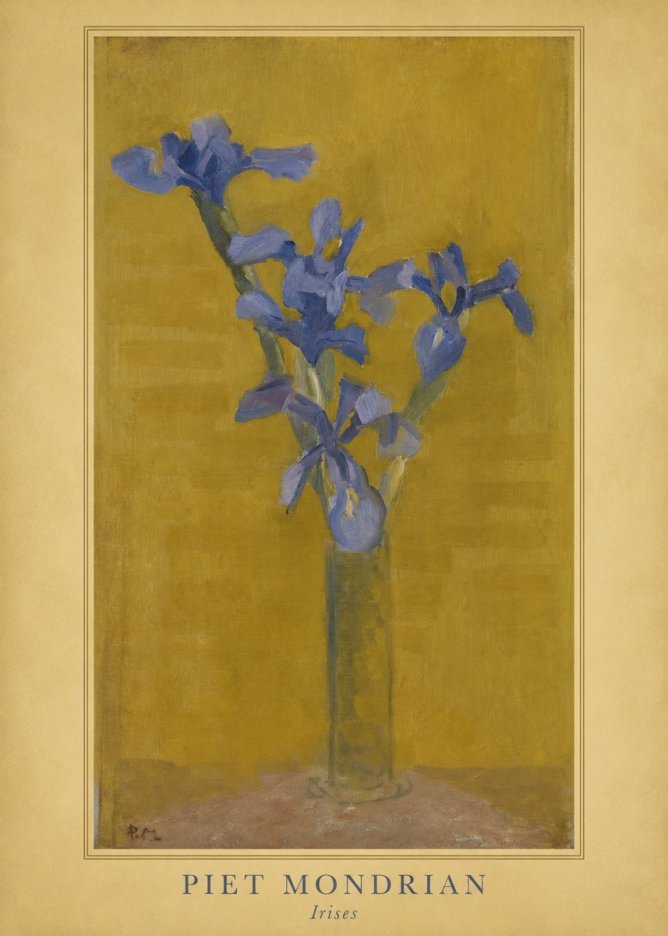 Piet Mondrian Irises No3 - Plakát