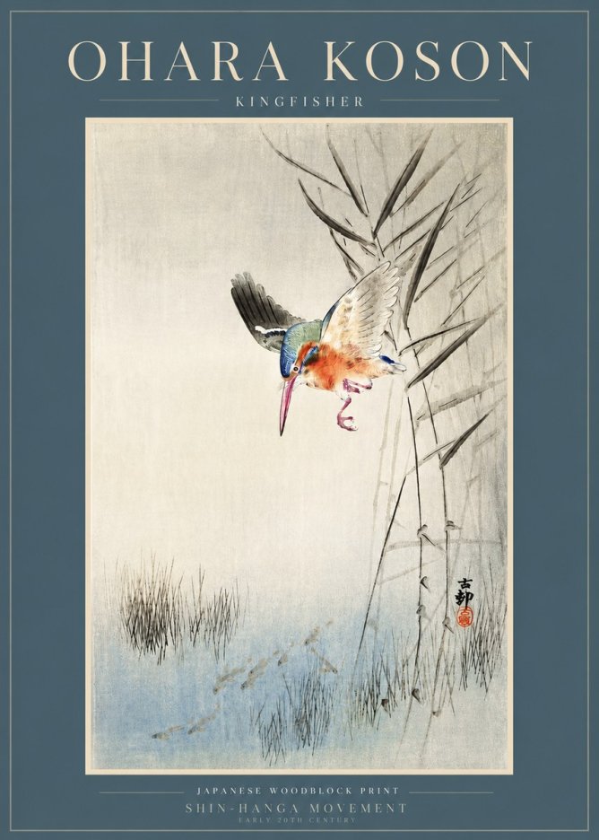 Ohara Koson Kingfisher No3 - Plakát