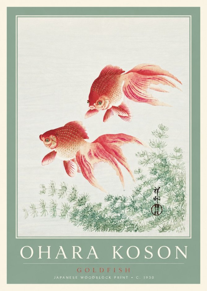 Ohara Koson Goldfish No2 - Plakát