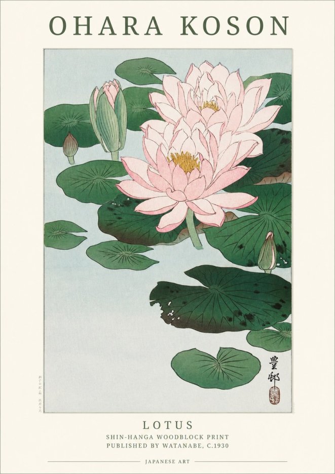 Ohara Koson Lotus I No1 - Plakát