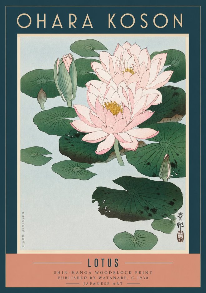 Ohara Koson Lotus I No3 - Plakát