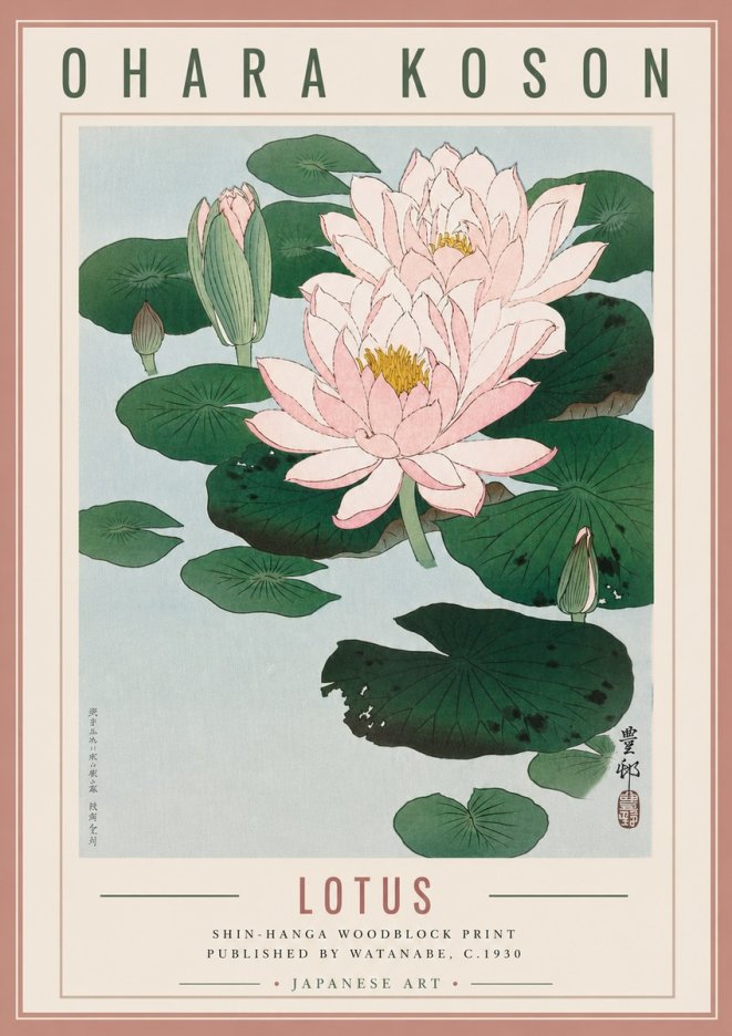 Ohara Koson Lotus I No5 - Plakát