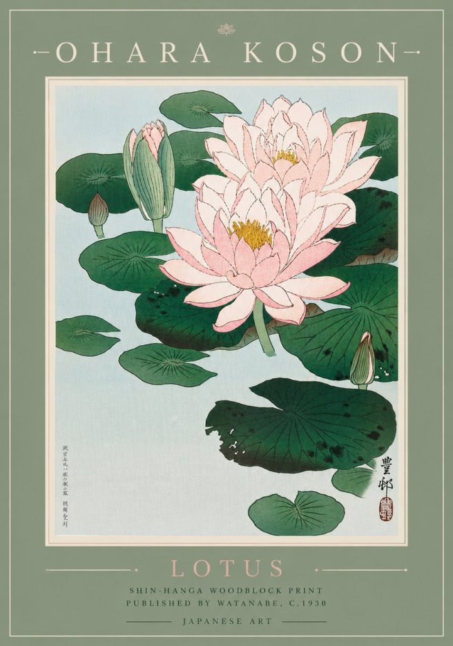 Ohara Koson Lotus I No6 - Plakát
