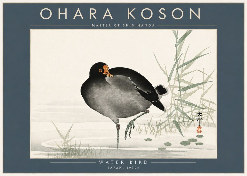 Ohara Koson Water Bird No5 - Plakát