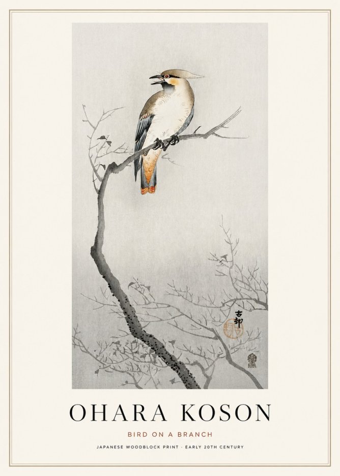 Ohara Koson Bird on a Branch I No1 - Plakát