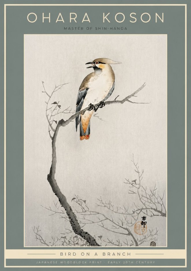 Ohara Koson Bird on a Branch I No2 - Plakát