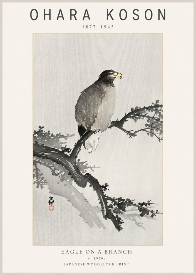 Ohara Koson Eagle on a Branch I No2 - Plakát