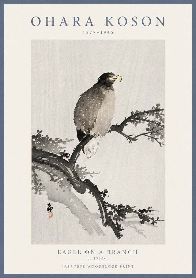 Ohara Koson Eagle on a Branch I No5 - Plakát